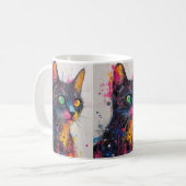Bunte Katzen-Kaffeetasse – Lebendiges Geschenk für Kaffeetasse (Vorderseite Links)