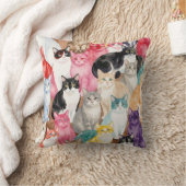 Bunte Katzen Kissen (Decke)