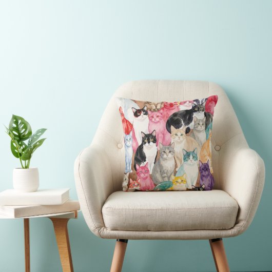 Bunte Katzen Kissen (Stuhl )