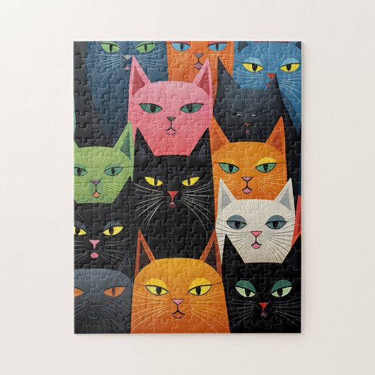 BUNTE KATZEN KUNST-PUZZLE PUZZLE (Vertikal)