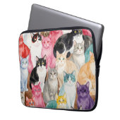Bunte Katzen Laptop-Hülle Laptopschutzhülle (Vorderseite Links)