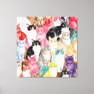 Bunte Katzen Leinwanddruck