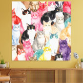 Bunte Katzen Leinwanddruck (Insitu (Wohnzimmer))