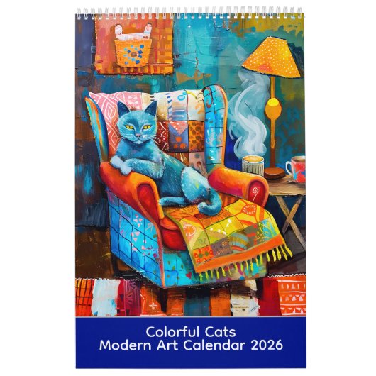 Bunte Katzen – Moderner Kunstkalender 2026 Kalender (Titelbild)