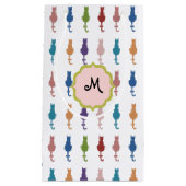 Bunte Katzen-Monogramm-Geschenk-Tasche Kleine Geschenktüte (Vorderseite)