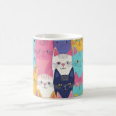 Bunte Katzen-Tasse – Verspielte Feline Pop-Art Kaffeetasse (Mittel)
