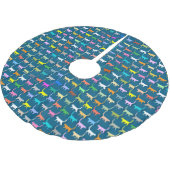 Bunte Katzen - Weihnachtsbaum-Rock Polyester Weihnachtsbaumdecke (Schrägansicht)