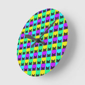 Bunte Katzenblock Runde Wanduhr (Winkel)