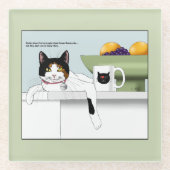 Bunte Katzengesinnung Katzenküche Glasuntersetzer (Vorderseite)