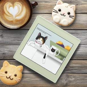 Bunte Katzengesinnung Katzenküche Glasuntersetzer
