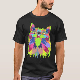Bunte Katzenkopf-Tiere Haustiere Kätzchen Katzen B T-Shirt