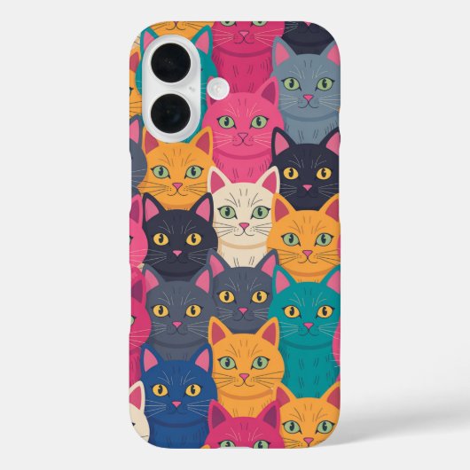 Bunte Katzenmenge Case-Mate iPhone Hülle (Rückseite)