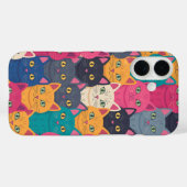 Bunte Katzenmenge Case-Mate iPhone Hülle (Rückseite (Horizontal))