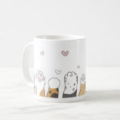Bunte Katzenpfoten-Tasse Kaffeetasse (Vorderseite Links)