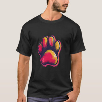 Bunte Katzenpfotenabdruck-Pop-Art für Katzenmütter T-Shirt