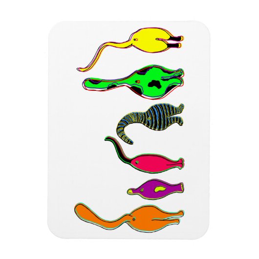 Bunte Katzenpopos Magnet (Vertikal)