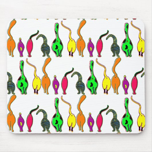 Bunte Katzenpopos-Muster Mousepad (Vorne)