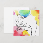 Bunte Katzenskizze Einladung (Vorne/Hinten)