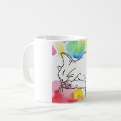 Bunte Katzenskizze Kaffeetasse (Vorderseite Links)