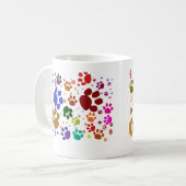 bunte Katzentatzen Kaffeetasse (Vorderseite Links)