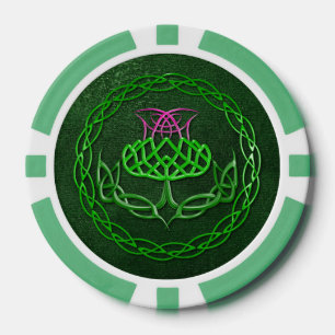 Bunte keltische Knoten-Distel Pokerchips
