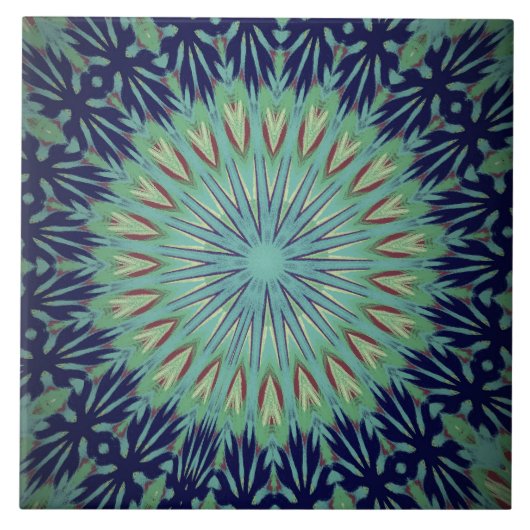 Bunte Keramik-Fliese Kunst-Deko-Mandela Fliese (Vorderseite)