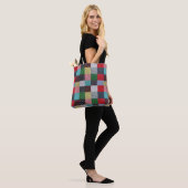 bunte Kernquadrate Vintager Patchwork Tasche (Am Model)