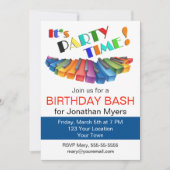 Bunte Keyboard-Geburtstagsparty Einladung (Vorderseite)