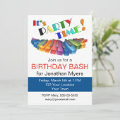 Bunte Keyboard-Geburtstagsparty Einladung (Stehend Vorderseite)