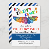 Bunte Keyboard-Geburtstagsparty Einladung (Vorne/Hinten)