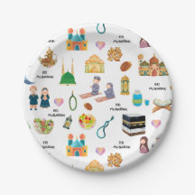 Bunte Kinder-Eid-Mubarak-Papierplatten – Islamisch