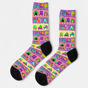 Bunte Kinderfahrzeuge für Jungen Socken