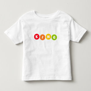 Bunte KING-Buchstaben in hellen Kreisen Kleinkind T-shirt