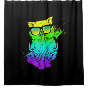 Bunte Kitty Katze Geschenk für Musikliebhaber Duschvorhang