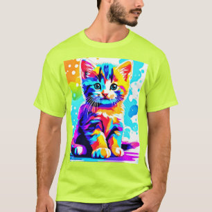 Bunte Kitty Splash T-Shirt