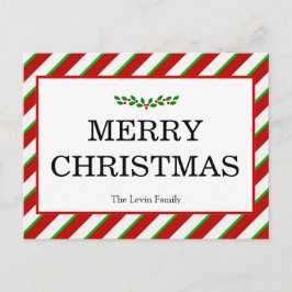 Bunte klassische frohe feiertagspostkarte