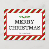 Bunte klassische frohe feiertagspostkarte (Vorderseite)