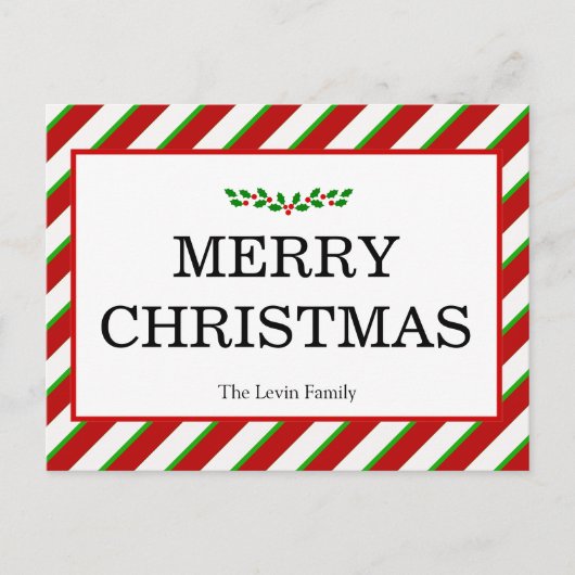 Bunte klassische frohe feiertagspostkarte (Vorderseite)
