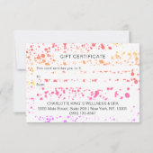BUNTE KLECKSE BUSINESS  CERTIFICATE gift for you (Rückseite)