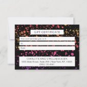 BUNTE KLECKSE BUSINESS CERTIFICATE gift for you (Rückseite)