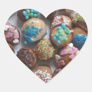 bunte kleine Geburtstagskuchen, Essen, Party Kuche Herz-Aufkleber