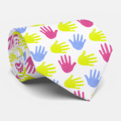 Bunte kleine HandHandprints Lehrer-Krawatte Krawatte (Gerollt)