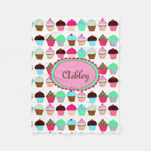 Bunte kleine Kuchen Fleecedecke