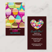 Bunte kleine Kuchen vertikal Visitenkarte (Vorne/Hinten)