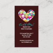 Bunte kleine Kuchen vertikal Visitenkarte (Rückseite)