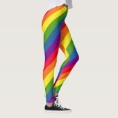 Bunte kleine Streifen-Regenbogen-Flagge Leggings (Rechts)