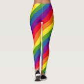 Bunte kleine Streifen-Regenbogen-Flagge Leggings (Rückseite)
