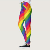 Bunte kleine Streifen-Regenbogen-Flagge Leggings (Links)