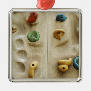 Bunte kletternde Wand-Felsen Silbernes Ornament