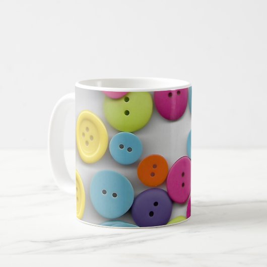 Bunte Knöpfe Kaffeetasse (Vorderseite Links)